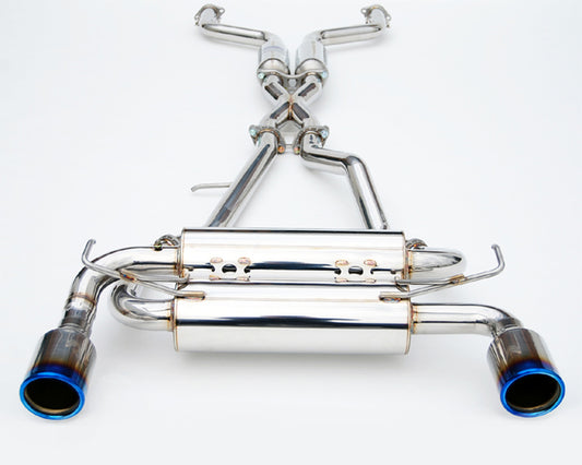Invidia Gemini Rolled Titanium Burnt Tips Catback Exhaust Infiniti Q50 RWD 2014-2015
