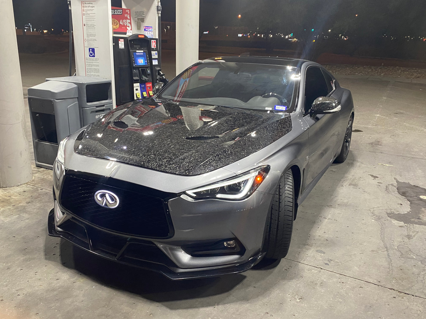 2017+ Q60 Coupe SBGT CF Hood /with low pressure hood struts